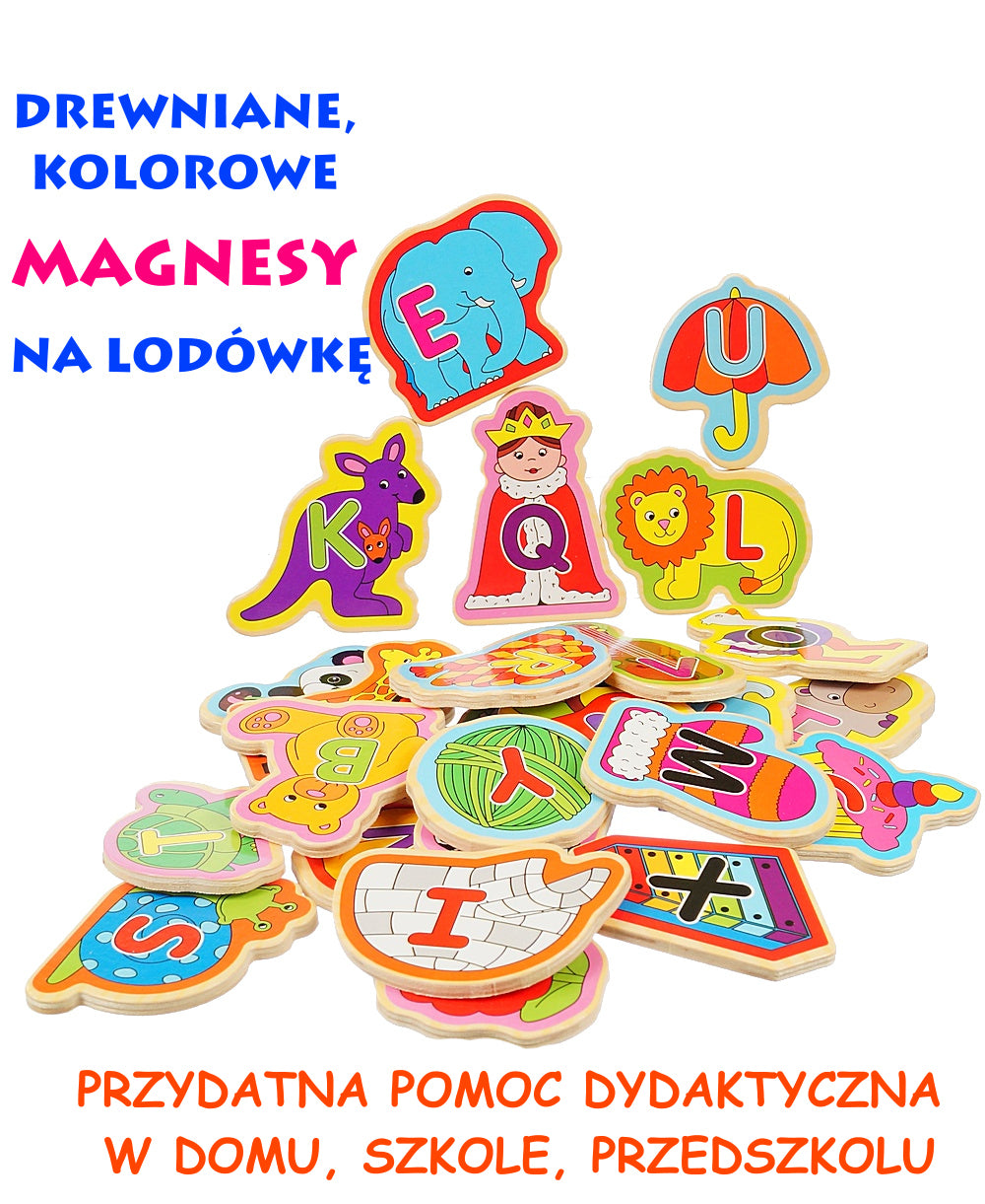 MAGNESY NA LODÓWKĘ EDUKACYJNE ZWIERZĄTKA ALFABET E0648 EMAJ