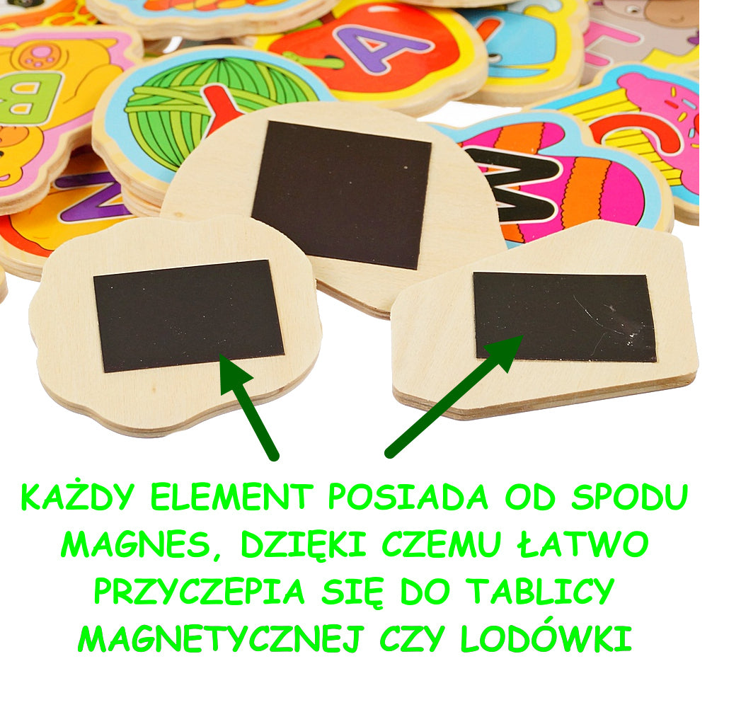MAGNESY NA LODÓWKĘ EDUKACYJNE ZWIERZĄTKA ALFABET E0648 EMAJ