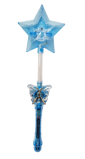 RÓŻDŻKA GWIAZDKA LED Z MOTYLKIEM DŻWIĘK MAGICZNYCH 42CM E2093