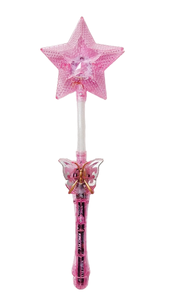 RÓŻDŻKA GWIAZDKA LED Z MOTYLKIEM DŻWIĘK MAGICZNYCH 42CM E2093