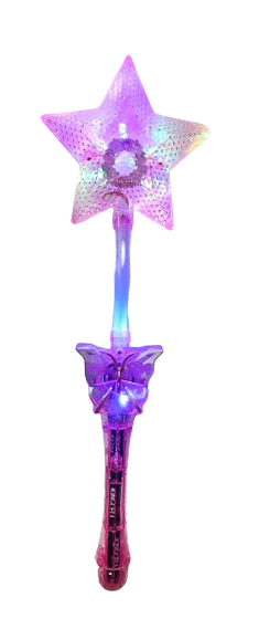 RÓŻDŻKA GWIAZDKA LED Z MOTYLKIEM DŻWIĘK MAGICZNYCH 42CM E2093