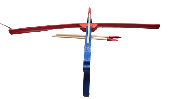 KUSZA DREWNIANA KOLOROWA ZE STRZAŁAMI 53CM GUMOWE WYK. E2204