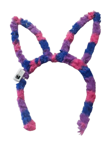 USZY ŚWIECĄCE KRÓLIKA TĘCZOWE WŁOCHATE 26CM E2302 EMAJ