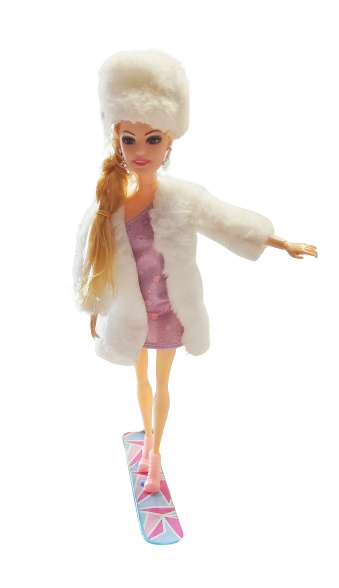 LALKA NA NARTACH LUB NA SNOWBOARDZIE 30CM AKCESORIA BUTY GOGLE E1980 EMAJ
