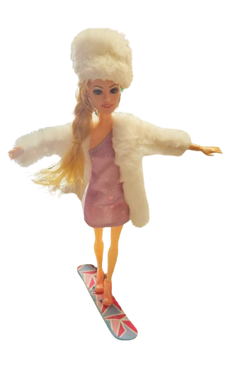 LALKA NA NARTACH LUB NA SNOWBOARDZIE 30CM AKCESORIA BUTY GOGLE E1980 EMAJ