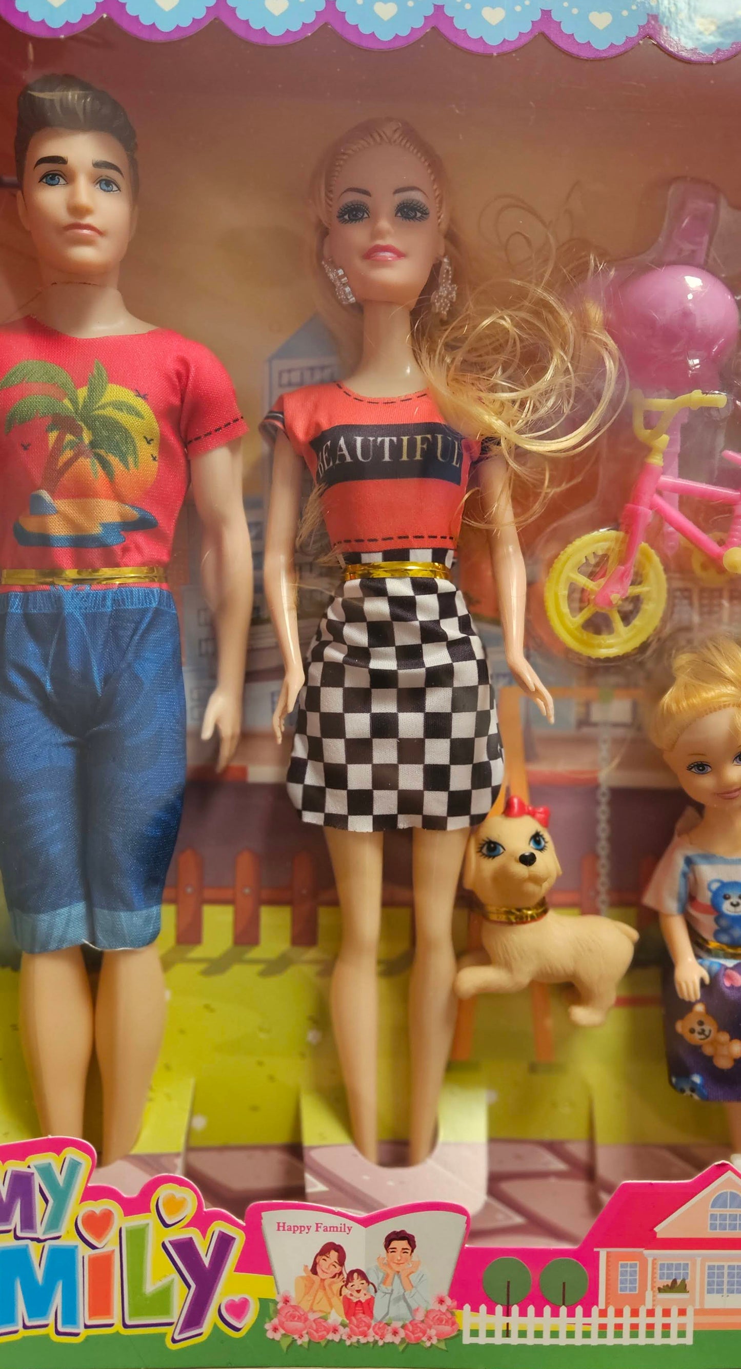 LALKA RODZINKA AKCESORIAMI DLA DZIECKA PIES 3 LALECZKI E1974 EMAJ