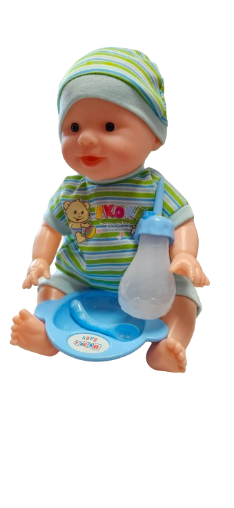 LALKA BOBAS Z AKCESORIAMI BUTELKA, MISECZKA,PIELUSZKA 30CM BUTLA E2446 EMAJ