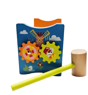 WBIJANKA EDUKACYJNA Z ZEGAREM Z MŁYNEM MŁOTECZEK 20CM E2364 EMAJ