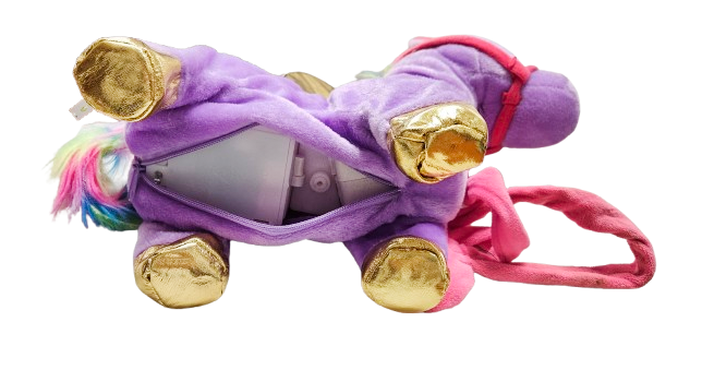 JEDNOROŻEC FIOLETOWY ŚWIECĄCY RÓG CHODZI NA SMYCZY 30cm E2403 EMAJ