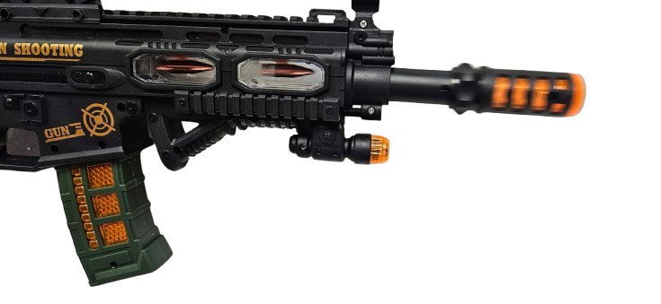 KARABIN MASZYNOWY LASERY DŹWIĘKI 50CM PASEK E1932 EMAJ