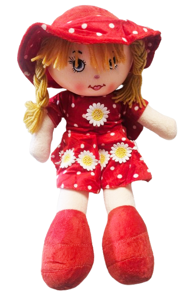 LALKA ZUZIA SZMACIANKA W KWIATKI KAPELUSZ WELUROWY 45CM E2251 EMAJ