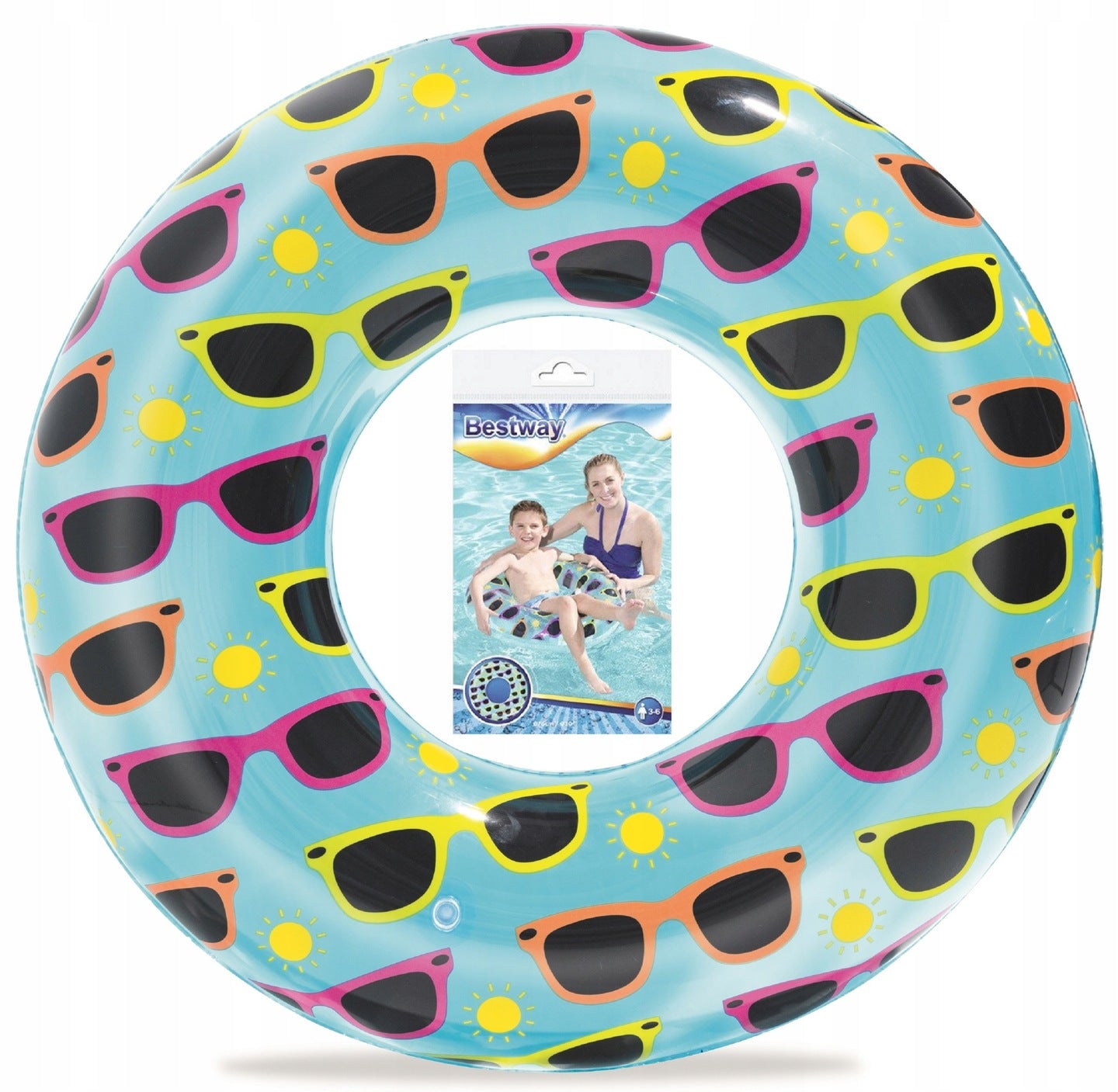 KOŁO DMUCHANE OKULARY DO NAUKI PŁYWANIA 76CM Bestway 36102 EMAJ