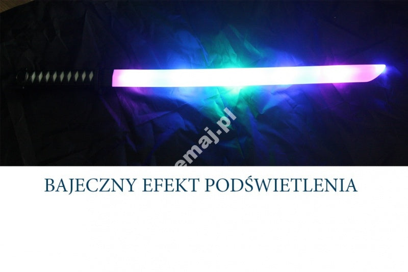 MIECZ ŚWIETLNY WIELOKOLOROWY Z DŹWIEKIEM ŚWIECĄCE GADŻETY 69CM E1648 EMAJ