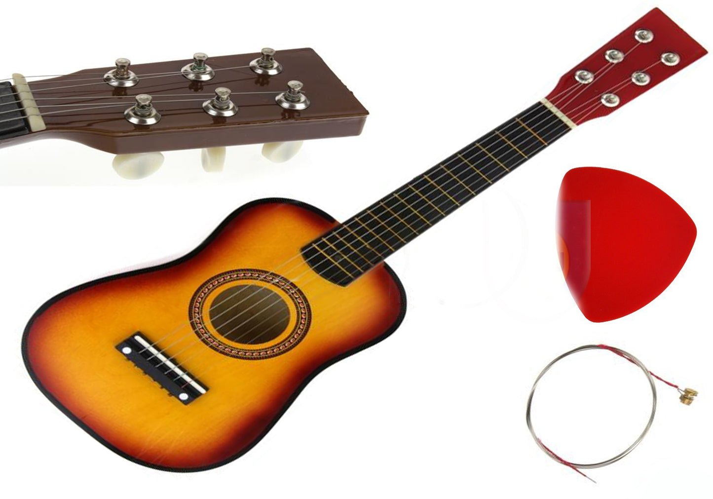 DREWNIANA GITARA 6 STRUN METALOWYCH 54 CM E1499 EMAJ