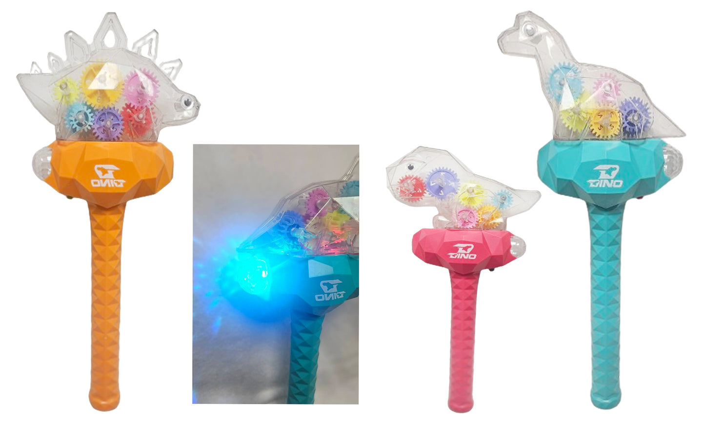 RÓŻDŻKA DINOZAUR ŚWIECĄCA Z DŹWIĘKIEM 30CM E2480 EMAJ