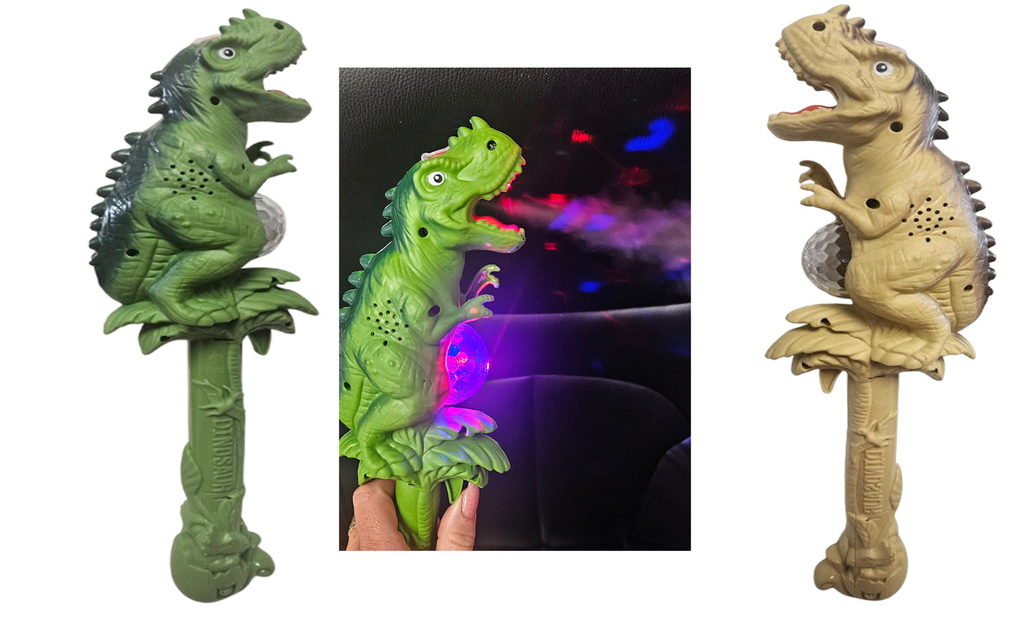 ŚWIECĄCY ZIEJĄCY SMOK DYMEM DINOZAUR 37CM RÓŻDŻKA MIECZ E2478