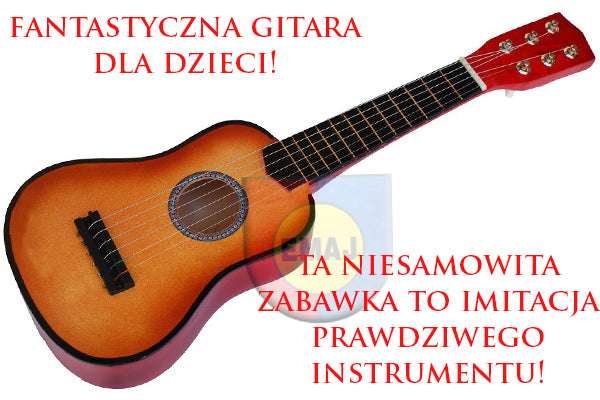 DREWNIANA GITARA 6 STRUN METALOWYCH 54 CM E1499 EMAJ