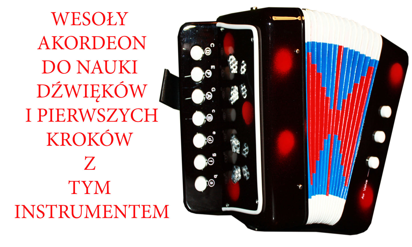 AKORDEON DLA DZIECI Z OPISANĄ GAMĄ DO NAUKI HARMONIA E0328 EMAJ