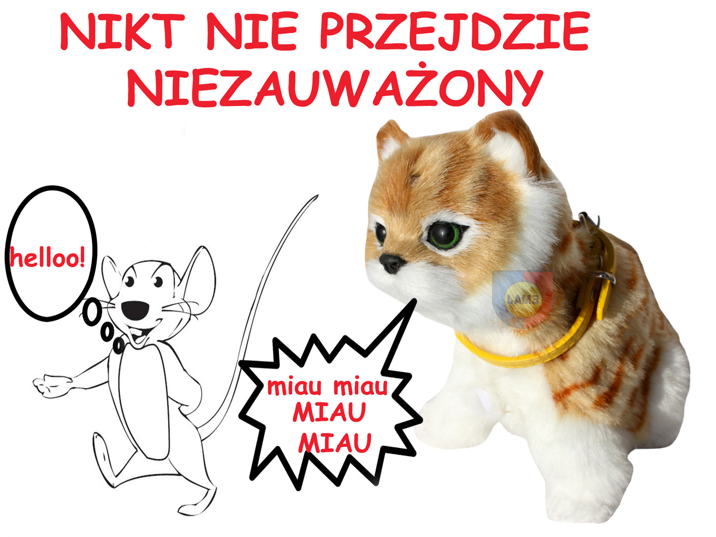 KOTEK INTERAKTYWNY REAGUJE NA RUCH Z WBUDOWANĄ FOTO KOMÓRKĄ E1571 EMAJ