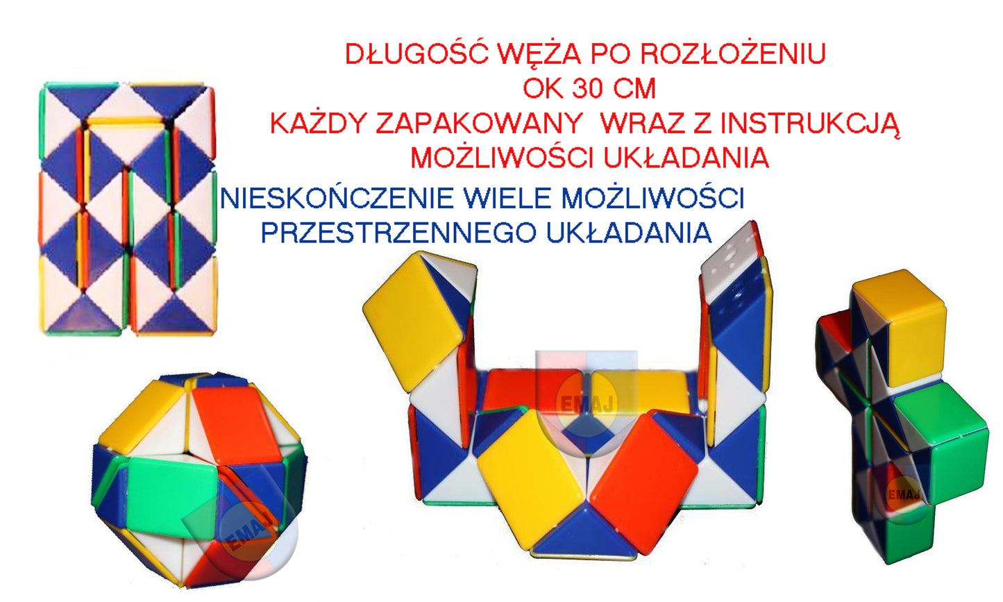 WĄŻ kostka ŁAMIGŁÓWKA snake edukacyjna układanka E0127 EMAJ