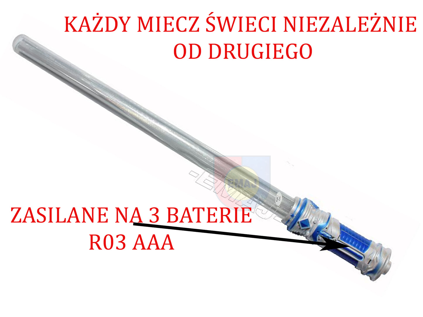MIECZ ŚWIETLNY PODWÓJNY BATUTA światło 2w1 E2088 EMAJ