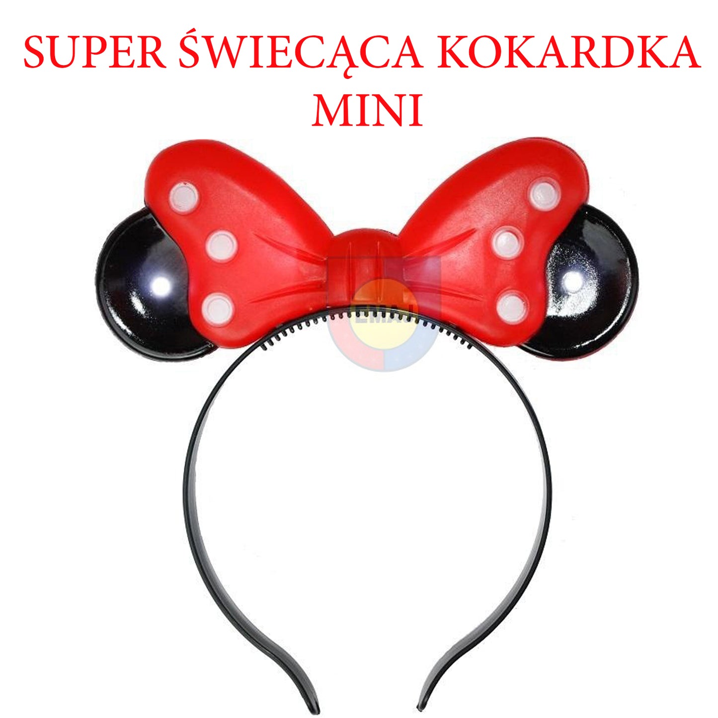ŚWIECĄCA KOKARDKA USZY Myszka MIKI LED ŚWIECĄCE GADŻETY E0009 EMAJ