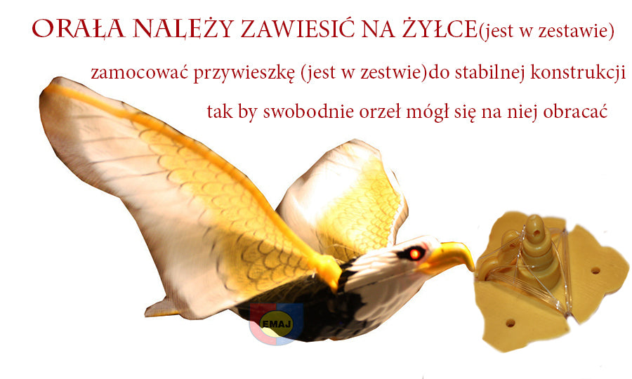 ORZEŁ LATAJĄCY  Z DŹWIĘKIEM NA ŻYŁCE ZESTAW  ŚWIECĄCE OCZY E1666 EMAJ