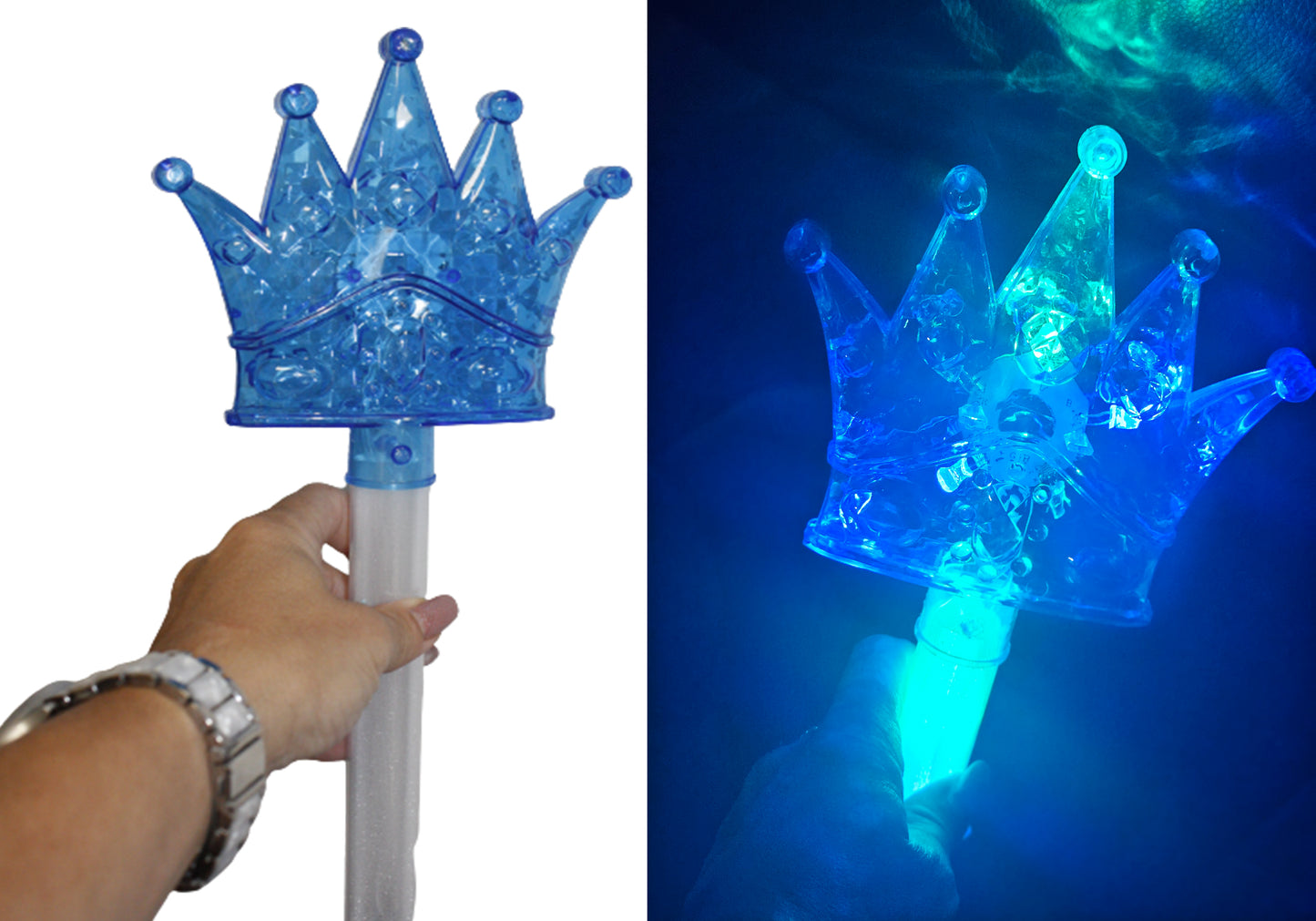 RÓŻDŻKA Z BERŁEM 50CM KORONA PIĘKNY BLASK KORONY Z KULĄ DISCO ŚWIECĄCE GADŻETY E1507
