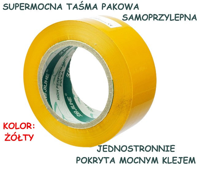 TAŚMA KLEJĄCA SUPERMOCNA ŻÓŁTA 5CM/100M E2420 EMAJ