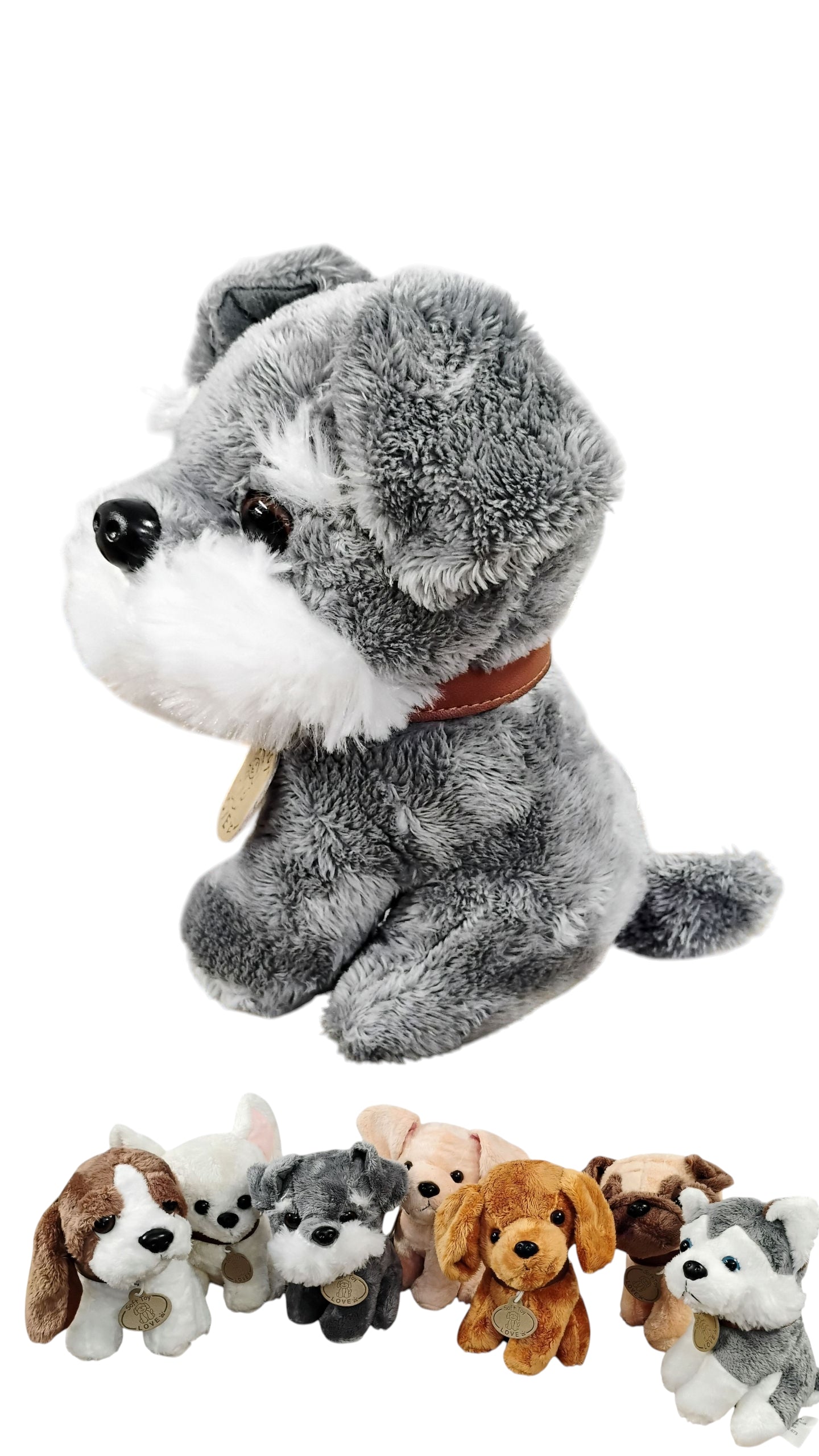 MASKOTKA PIESEK RASOWY Z OBROŻĄ 18cm E1285 EMAJ