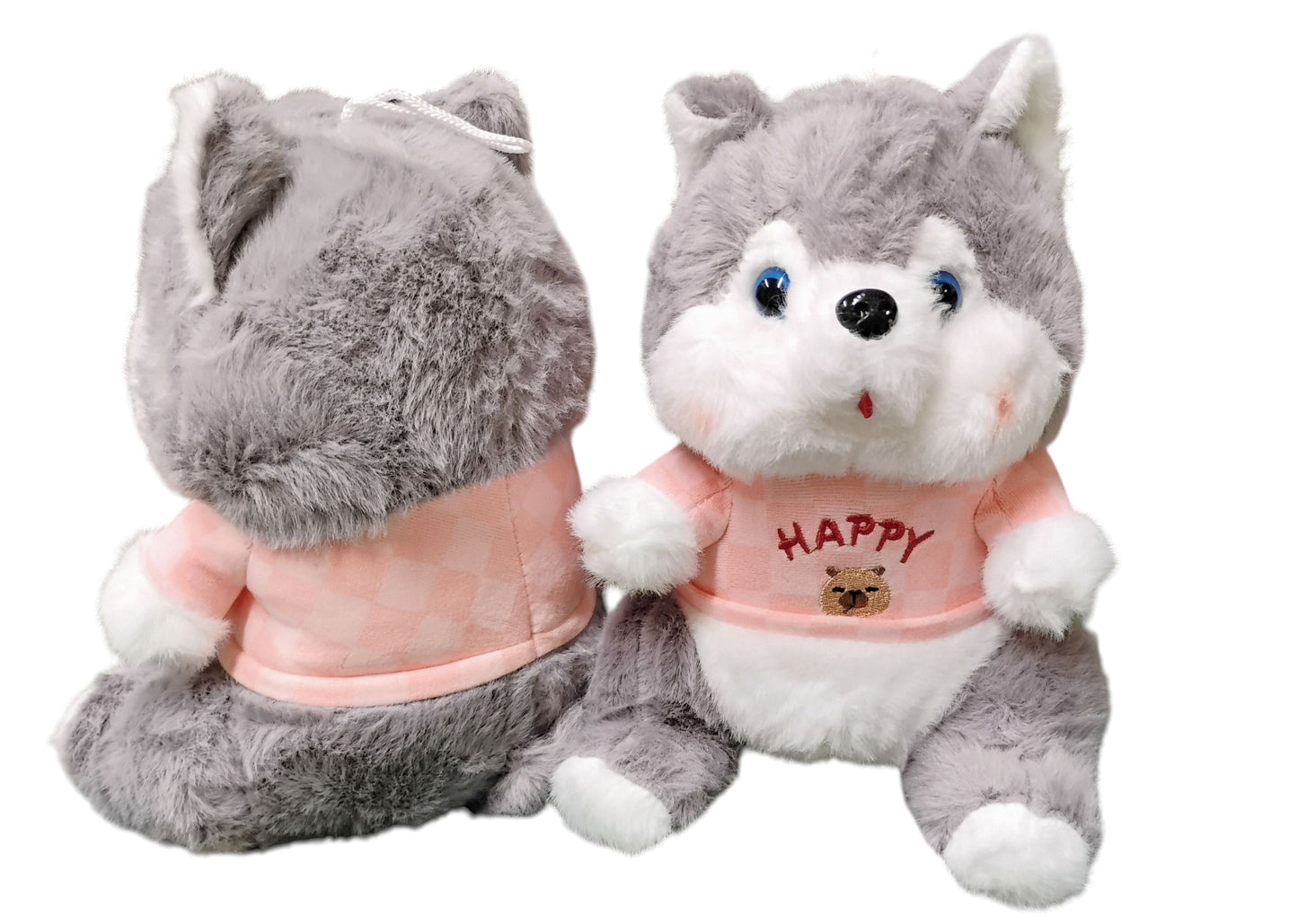 MASKOTKA PRZYTULANKA PIESEK HUSKY HAPPY T-SHIRT 24CM E2631 EMAJ