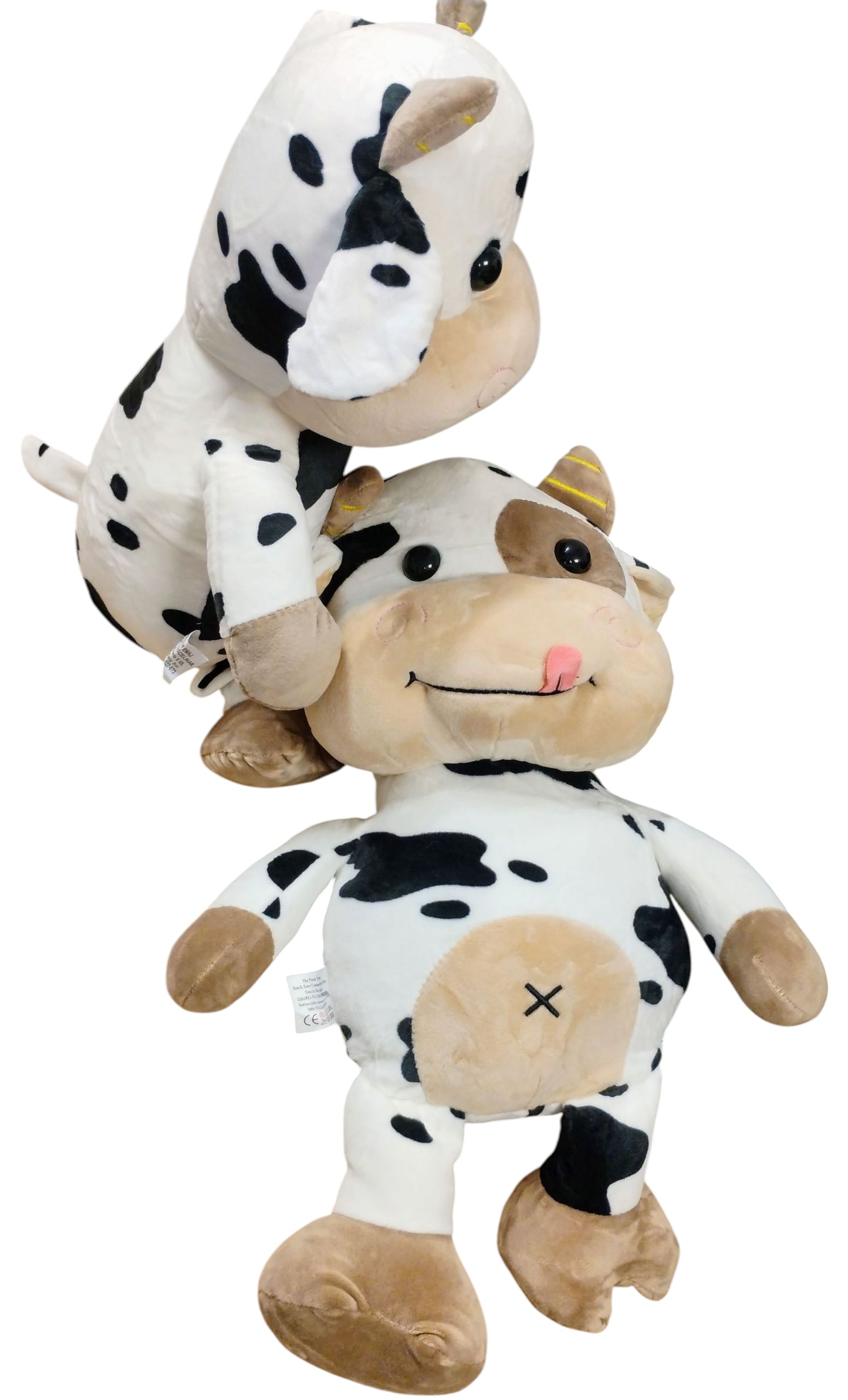 MASKOTKA PLUSZOWA PRZYTULANKA DUŻA KROWA KRÓWKA ŁACIATA 50CM E2629 EMAJ
