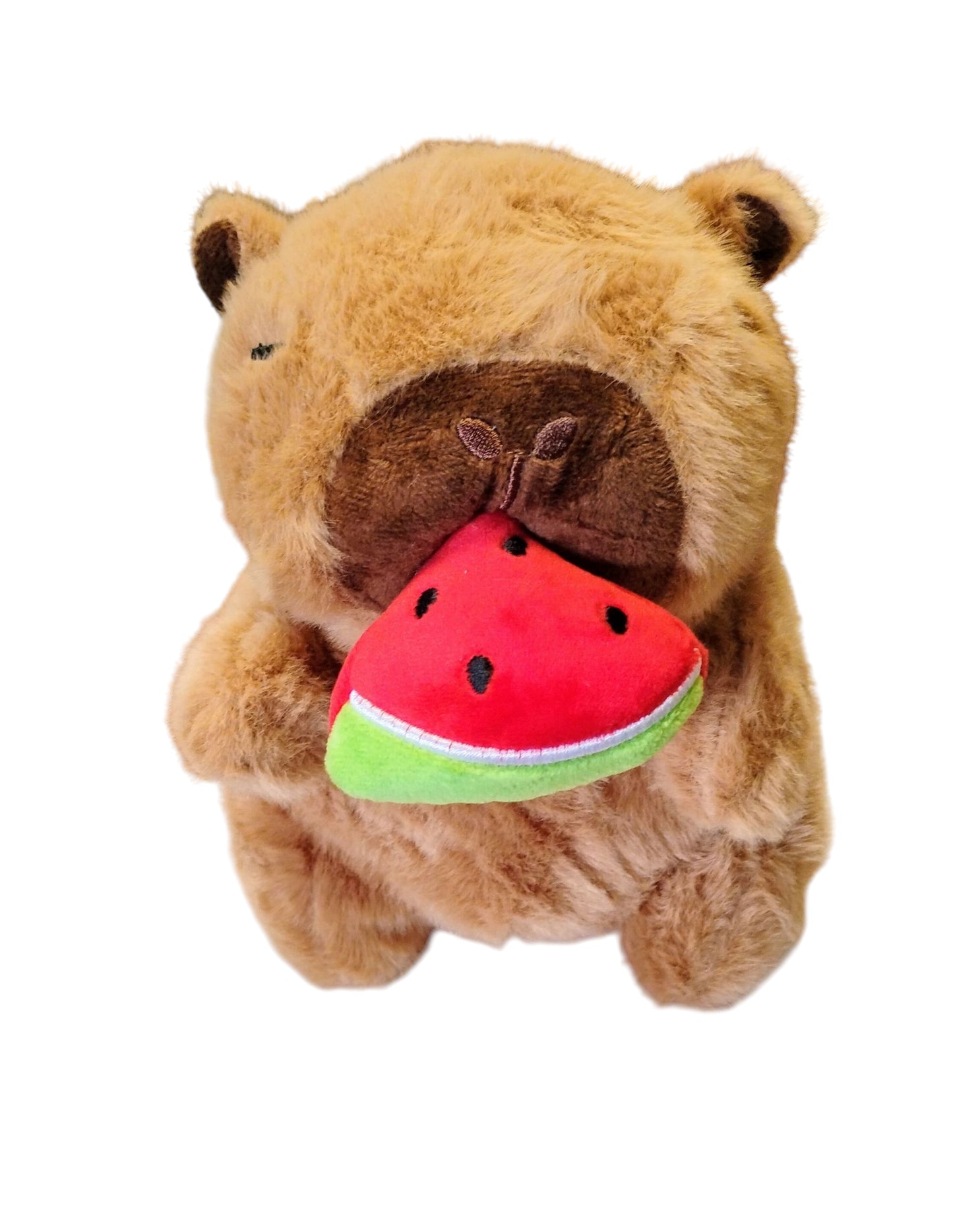 MASKOTKA PRZYTULANKA MIŚ KAPIBARA Z ARBUZEM I WIBRACJAMI 20CM E2647 EMAJ