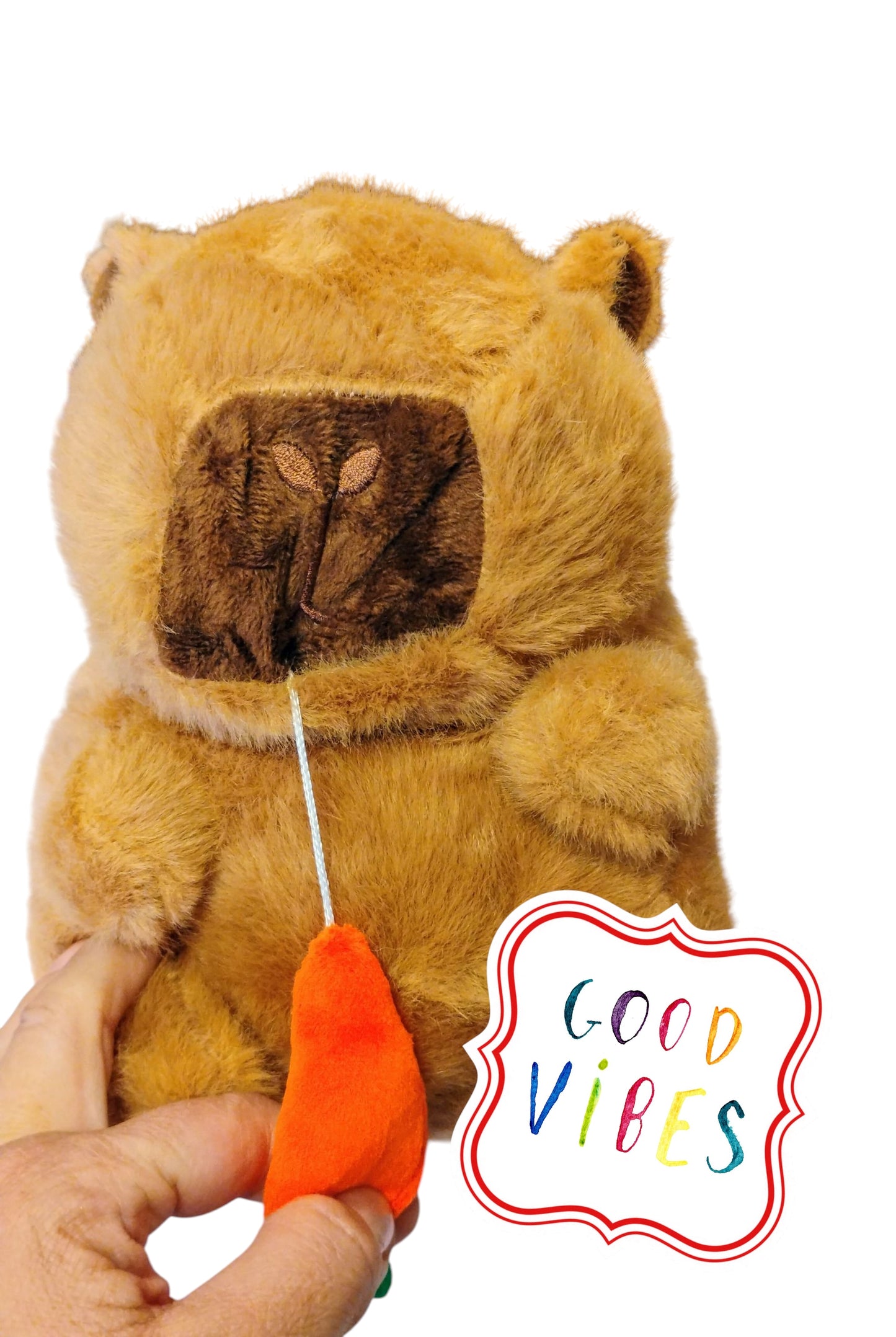 MASKOTKA Z WIBRACJĄ PLUSZAK MIŚ KAPIBARA Z MARCHEWKĄ 20CM E2645 EMAJ