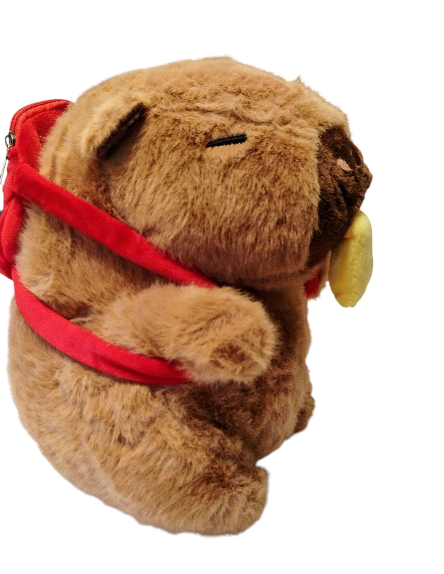 MASKOTKA MIŚ KAPIBARA FRYTKI W PLECAKU PLUSZAK Z WIBRACJAMI 20CM E2649 EMAJ