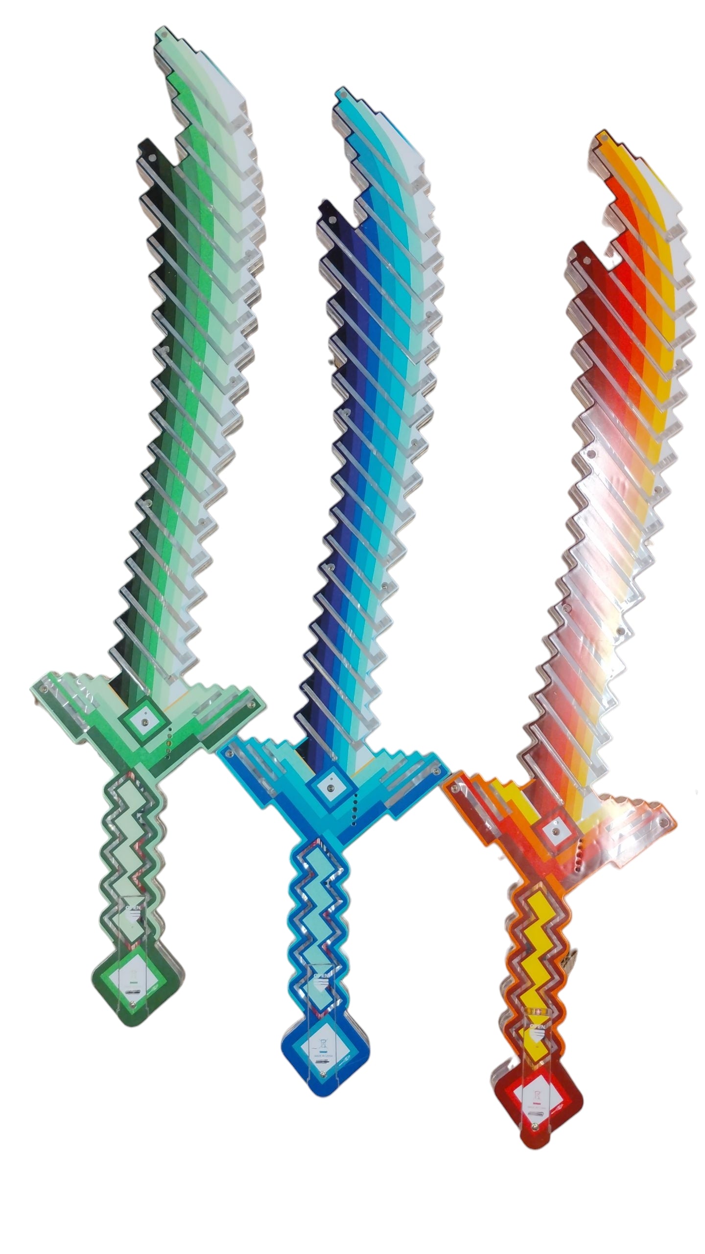 MIECZ ŚWIETLNY PIXELOWY KWADRATY Z DŹWIĘKIEM ŚWIATŁO LED 67CM E2608 EMAJ