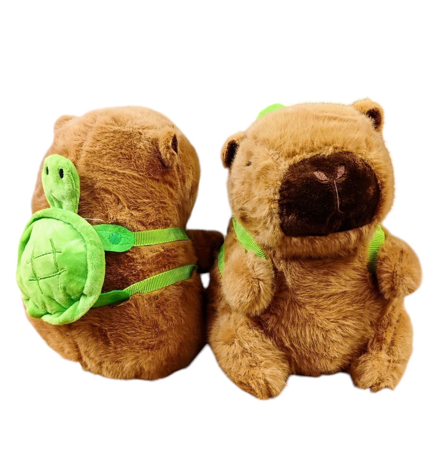 MASKOTKA PLUSZOWA MIŚ KAPIBARA PLECAK ZIELONY ŻÓŁWIK 20CM E2644 EMAJ
