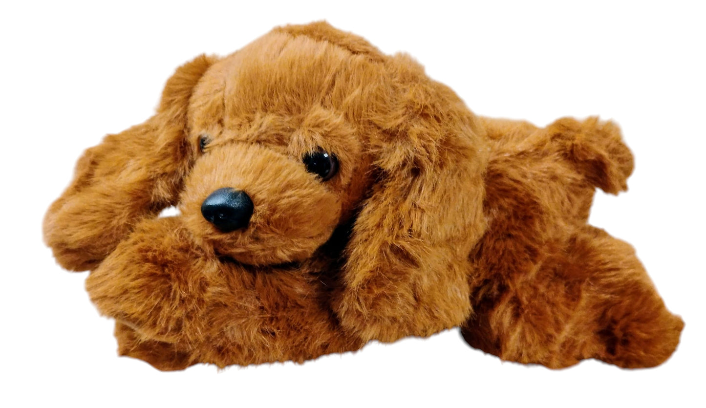 MASKOTKA SENSORYCZNY PLUSZOWY PIESEK Z GROSZKAMI W ŁAPKACH 27CM E2683 EMAJ