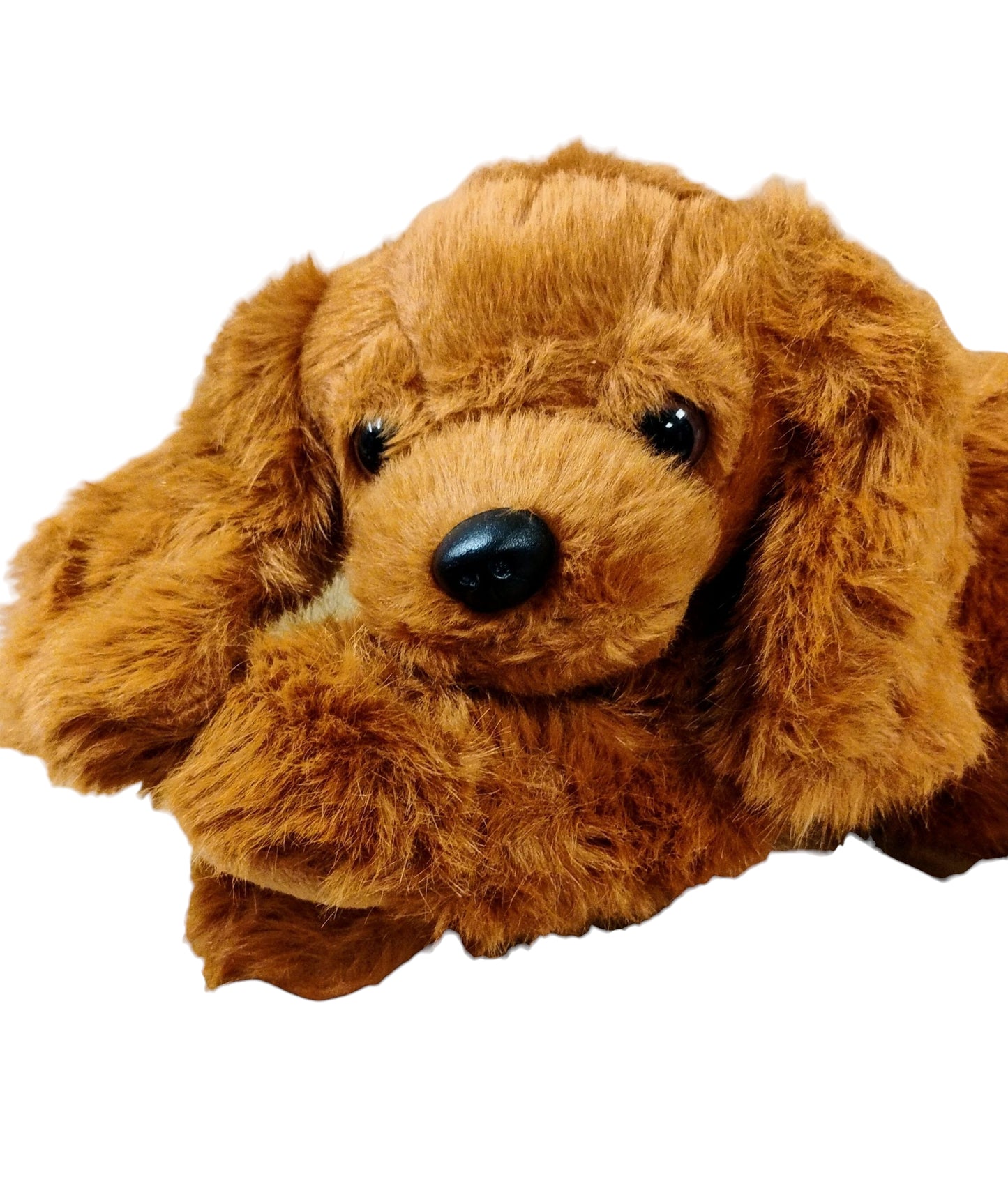 MASKOTKA SENSORYCZNY PLUSZOWY PIESEK Z GROSZKAMI W ŁAPKACH 27CM E2683 EMAJ