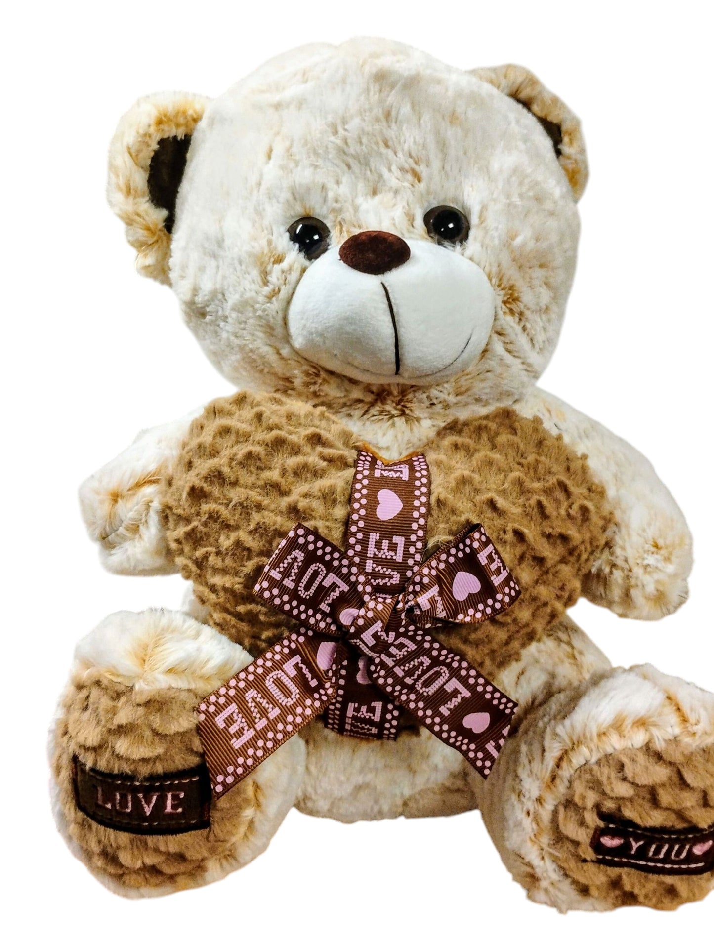 MASKOTKA KLASYCZNY PLUSZOWY MIŚ PRZYTULANKA Z SERCEM LOVE 30CM E2504 EMAJ