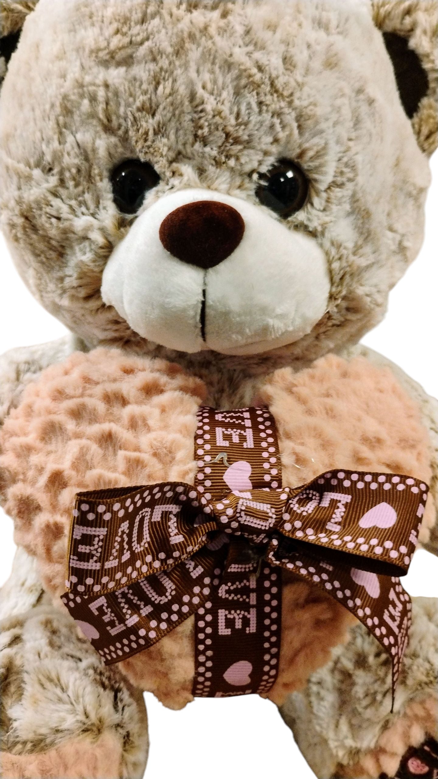 MASKOTKA KLASYCZNY PLUSZOWY MIŚ PRZYTULANKA Z SERCEM LOVE 30CM E2504 EMAJ