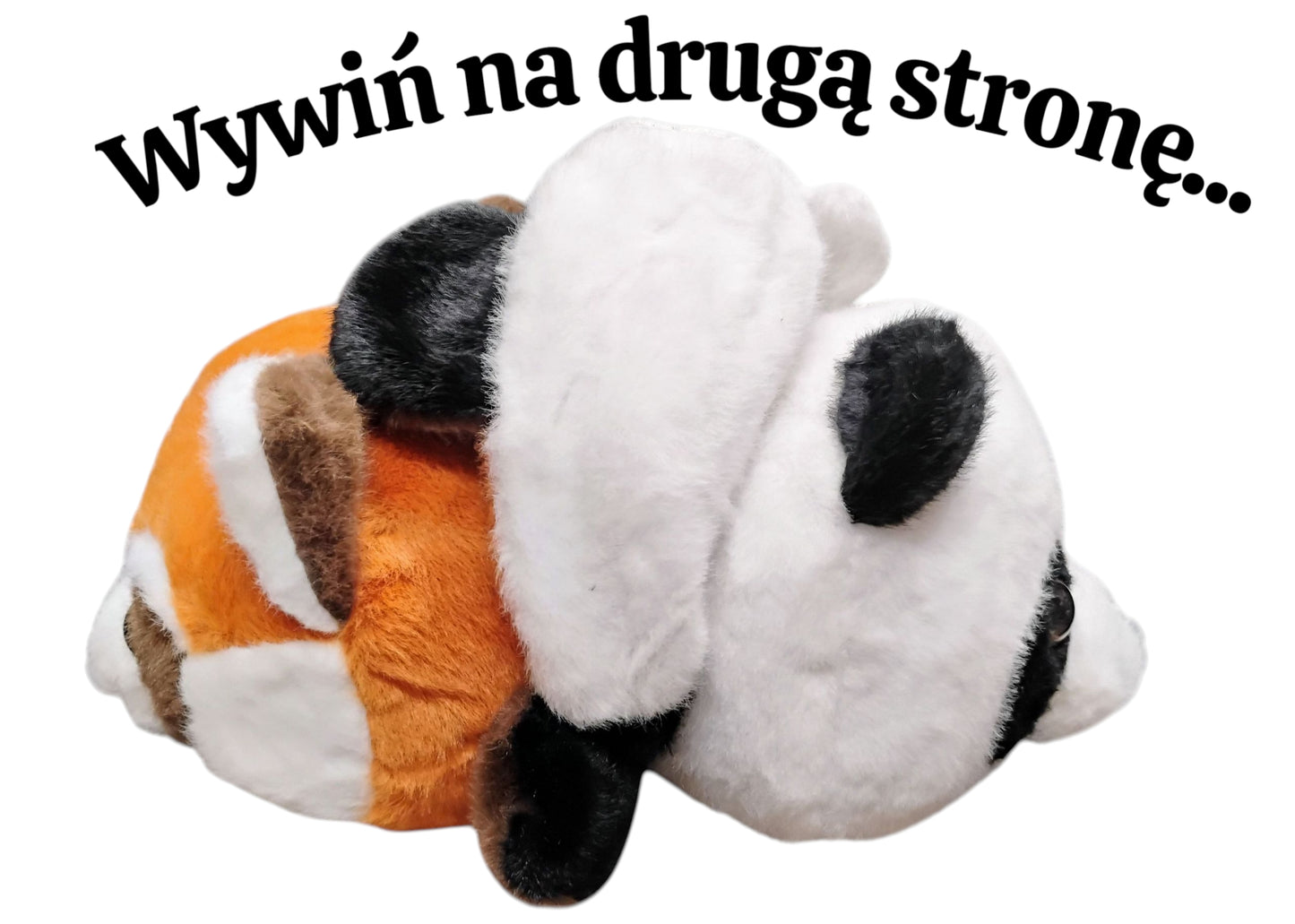 MASKOTKA 2W1 PANDA CZERWONA -DWUSTRONNA ZABAWKA PLUSZOWA 30CM E2664 EMAJ