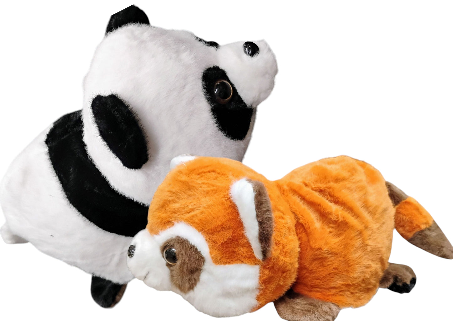 MASKOTKA 2W1 PANDA CZERWONA -DWUSTRONNA ZABAWKA PLUSZOWA 30CM E2664 EMAJ