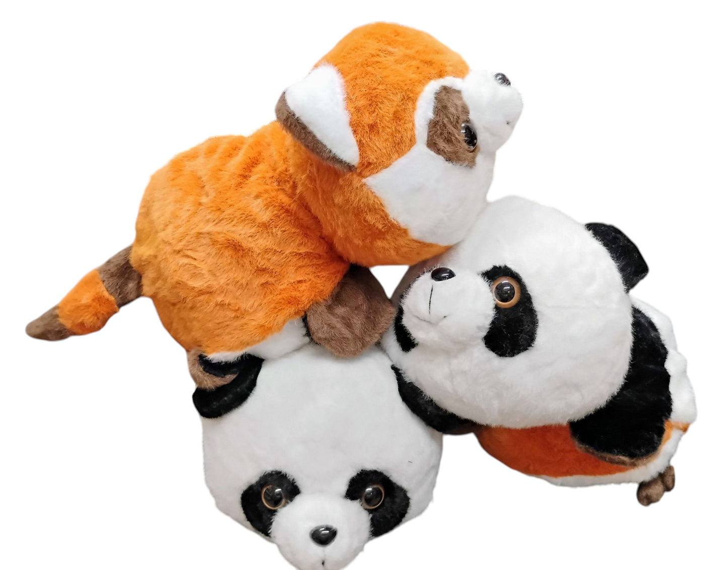 MASKOTKA 2W1 PANDA CZERWONA -DWUSTRONNA ZABAWKA PLUSZOWA 30CM E2664 EMAJ