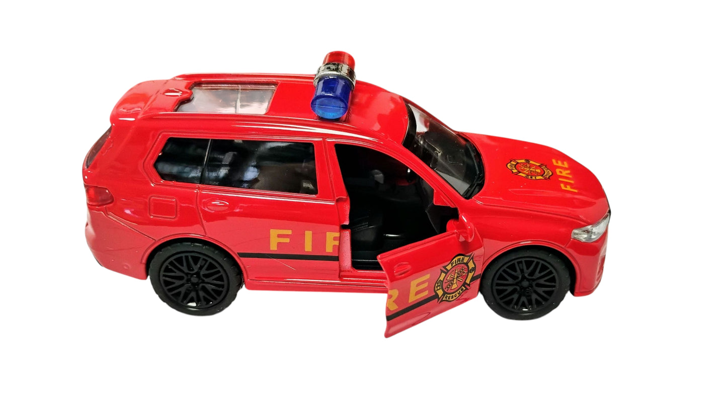 AUTO METAL 12CM POLICJA STRAŻ AMBULANS PULL-BACK DŹWIĘK,SWIATŁA E2521 EMAJ