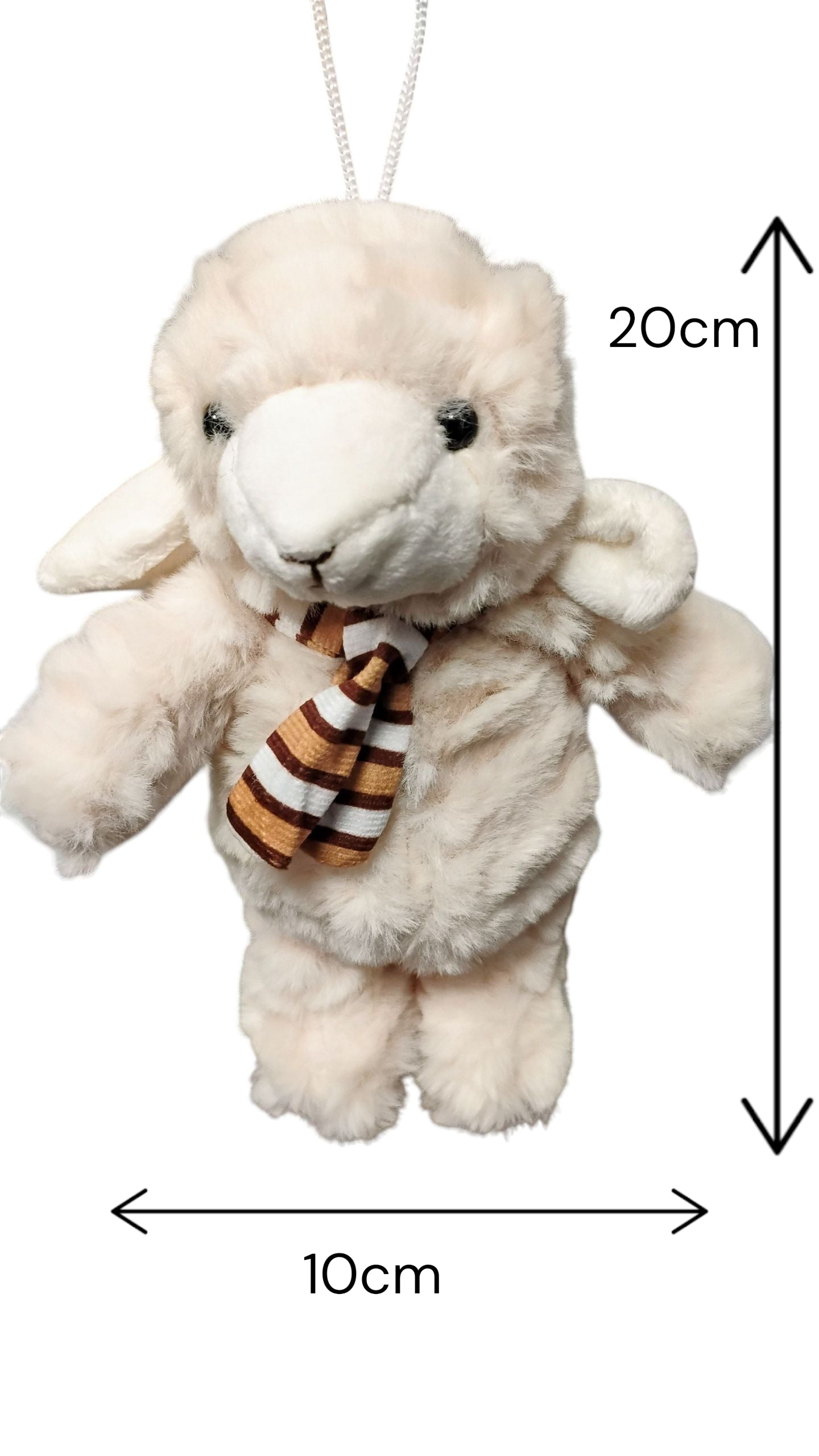 MASKOTKA OWIECZKA PLUSZOWA ZAWIESZKA KREMOWA OWCA 20CM NAPISY E2690 EMAJ