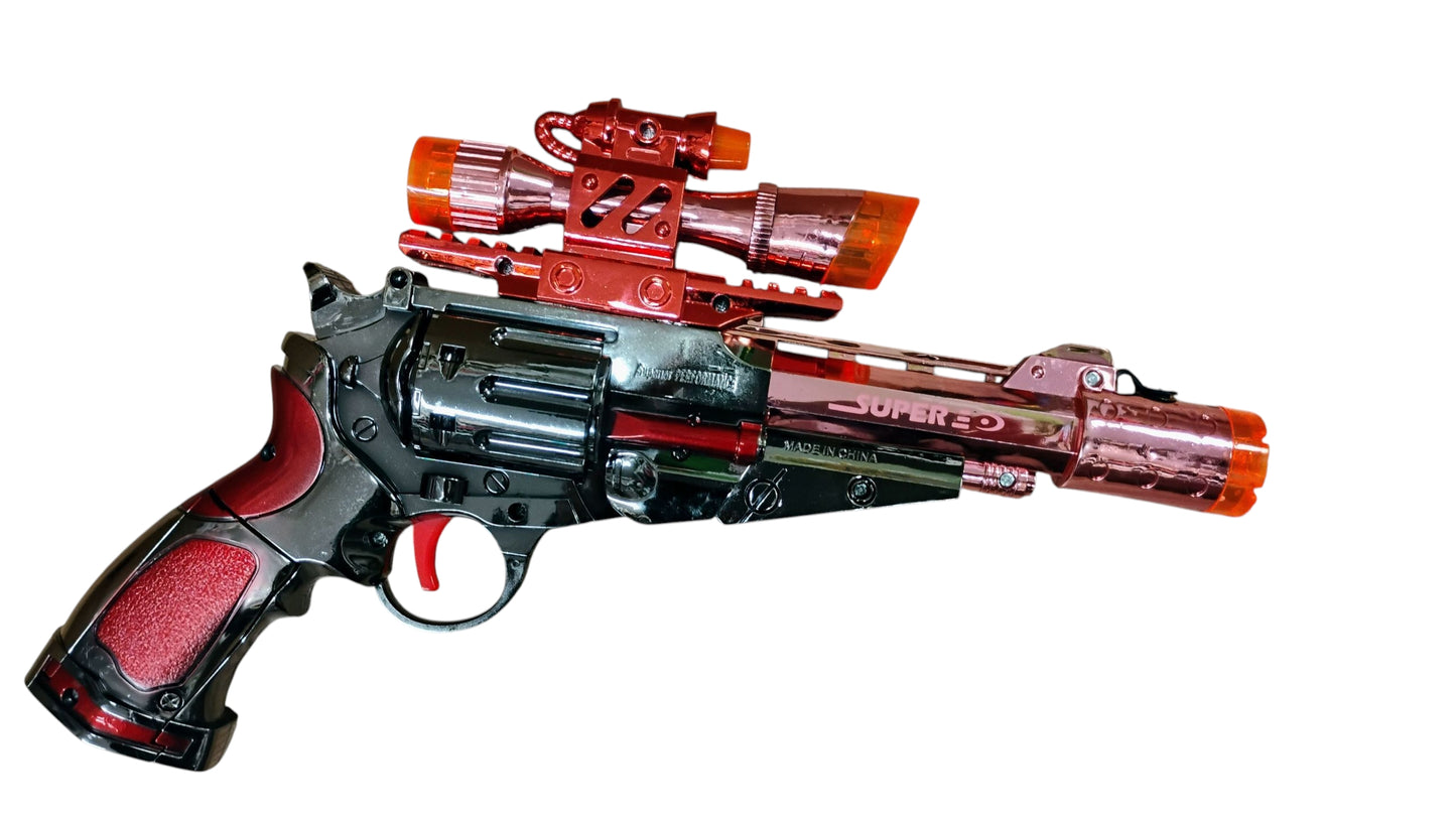 REWOLWER ZABAWKA MEGA PISTOLET Z EFEKTEM PARY WODNEJ DYMU 27CM E2615 EMAJ