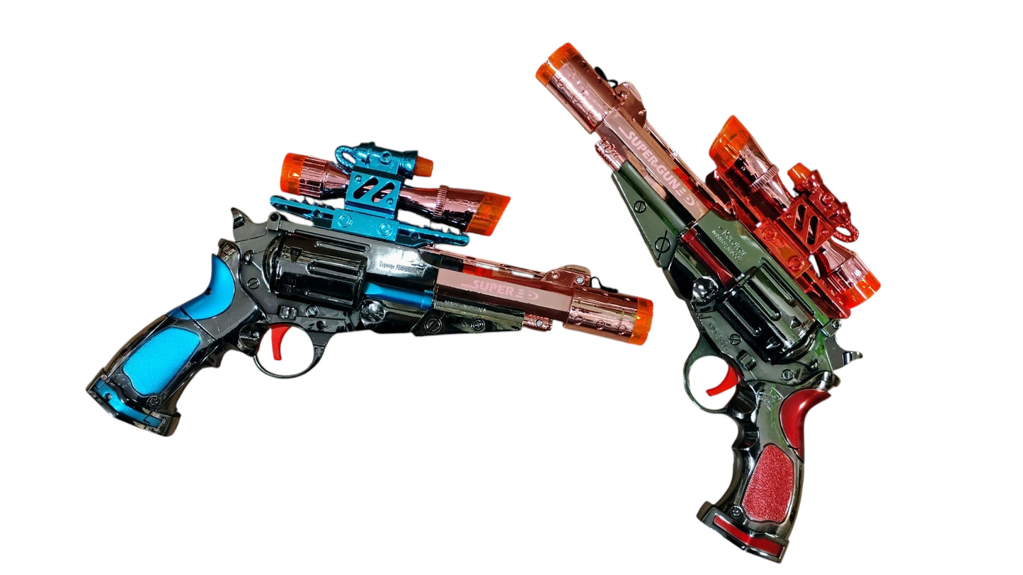 REWOLWER ZABAWKA MEGA PISTOLET Z EFEKTEM PARY WODNEJ DYMU 27CM E2615 EMAJ