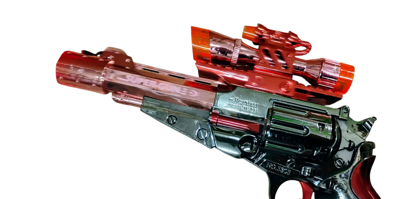 REWOLWER ZABAWKA MEGA PISTOLET Z EFEKTEM PARY WODNEJ DYMU 27CM E2615 EMAJ