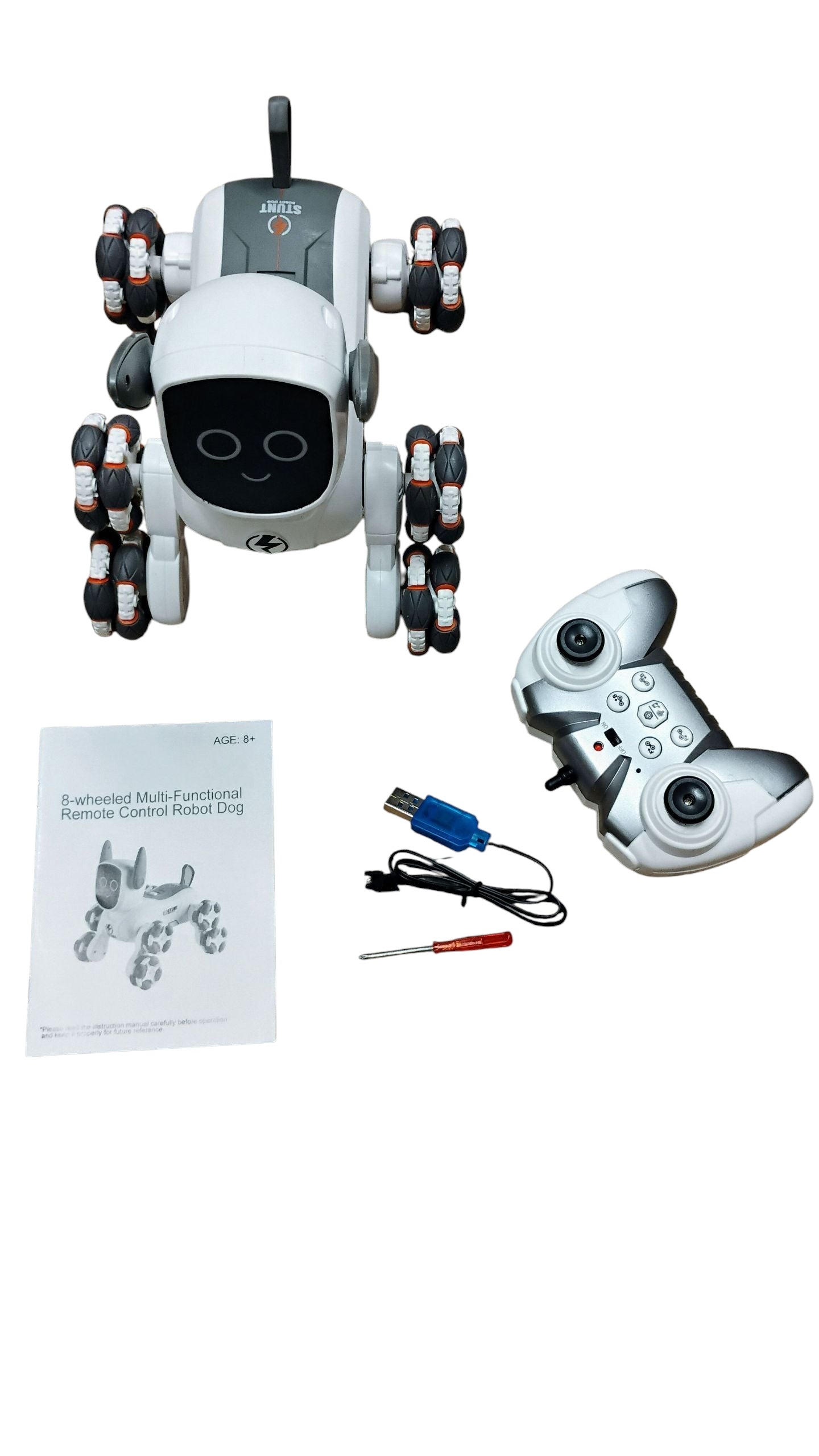RC ROBOT DOG 8-KOŁOWY INTERAKTYWNY PIES ZDALNIE STEROWANY 2.4GHz E2572 EMAJ